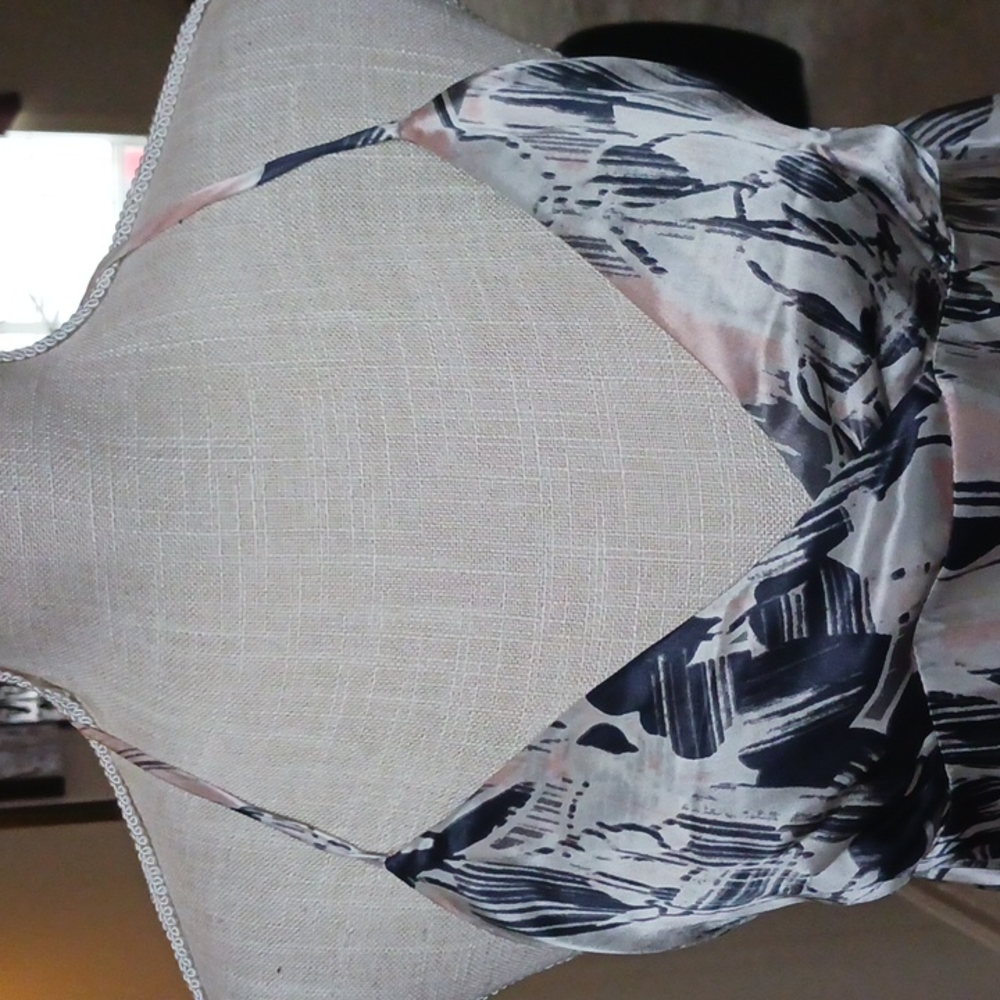 GLAM PRINTED SILK SLIP-STYLE CHEMISE TOP/ SEXY NIGHTY - Picture 1 of 9